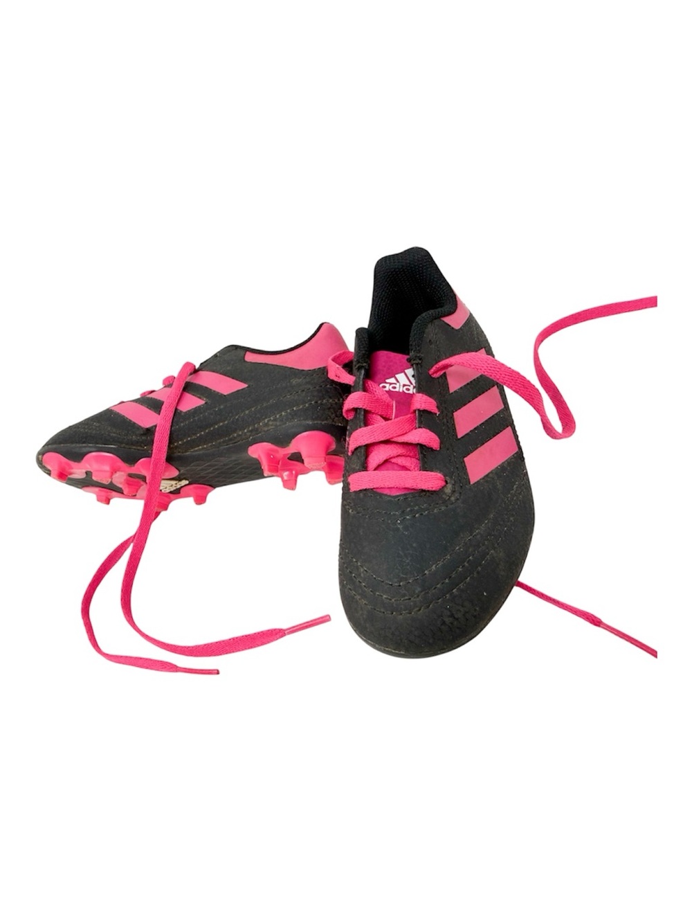 adidas Kids Black and Pink Soccer Cleats